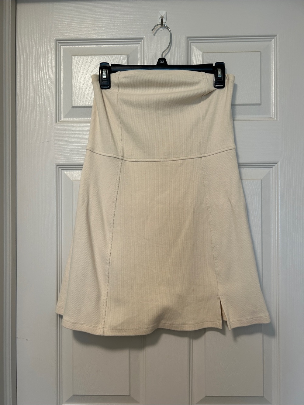 American Eagle Outfitters Cream Strapless Romper Dress